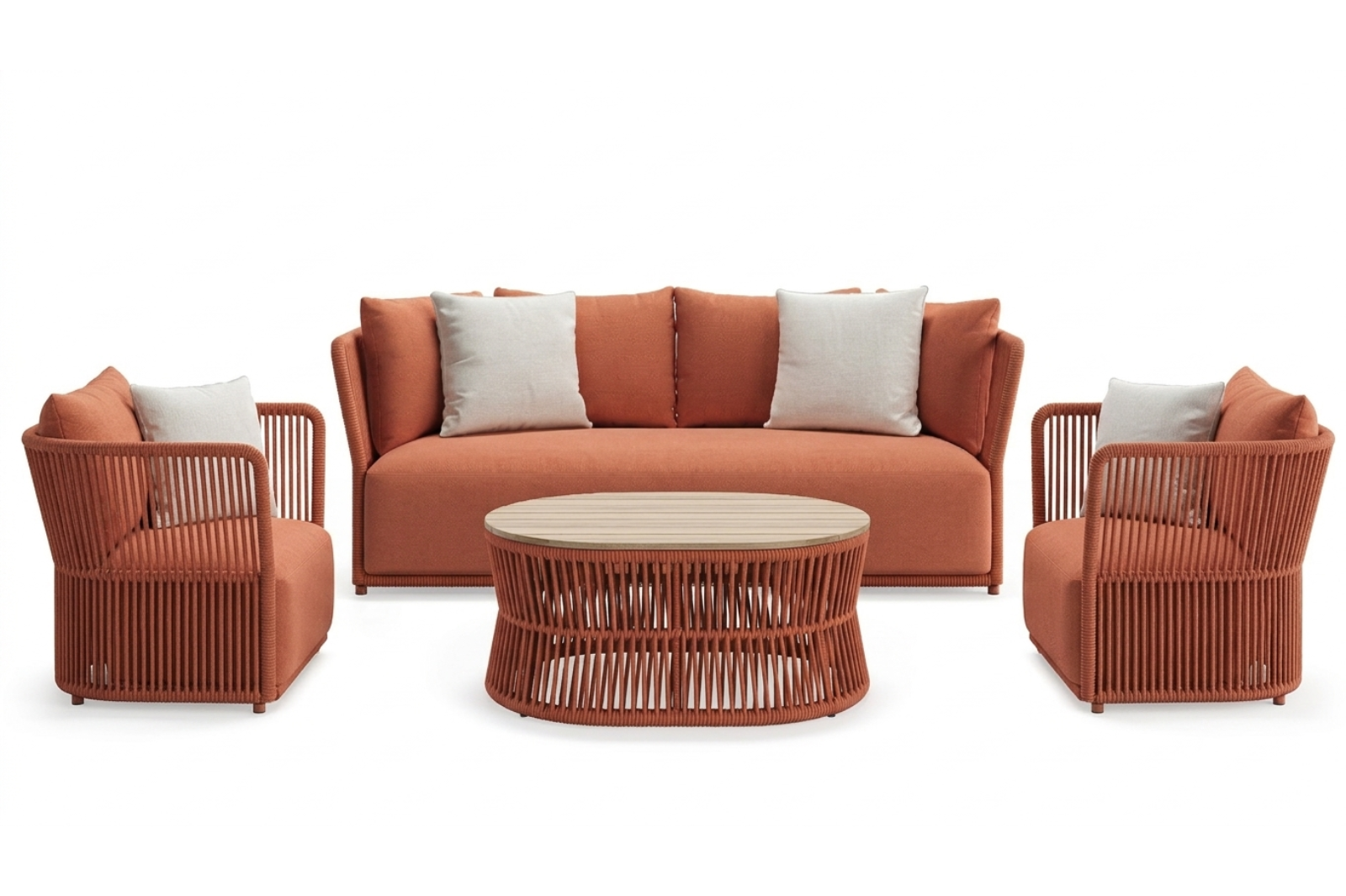 Have some joy! - Zestaw ogrodowy | Sofa 2 os + fotel + fotel + stolik kawowy